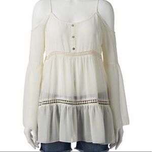 S.O.R.A.D. Cold Shoulder Blouse Size Small